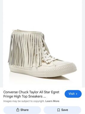 Converse Fringe High Top Sneakers in Egret